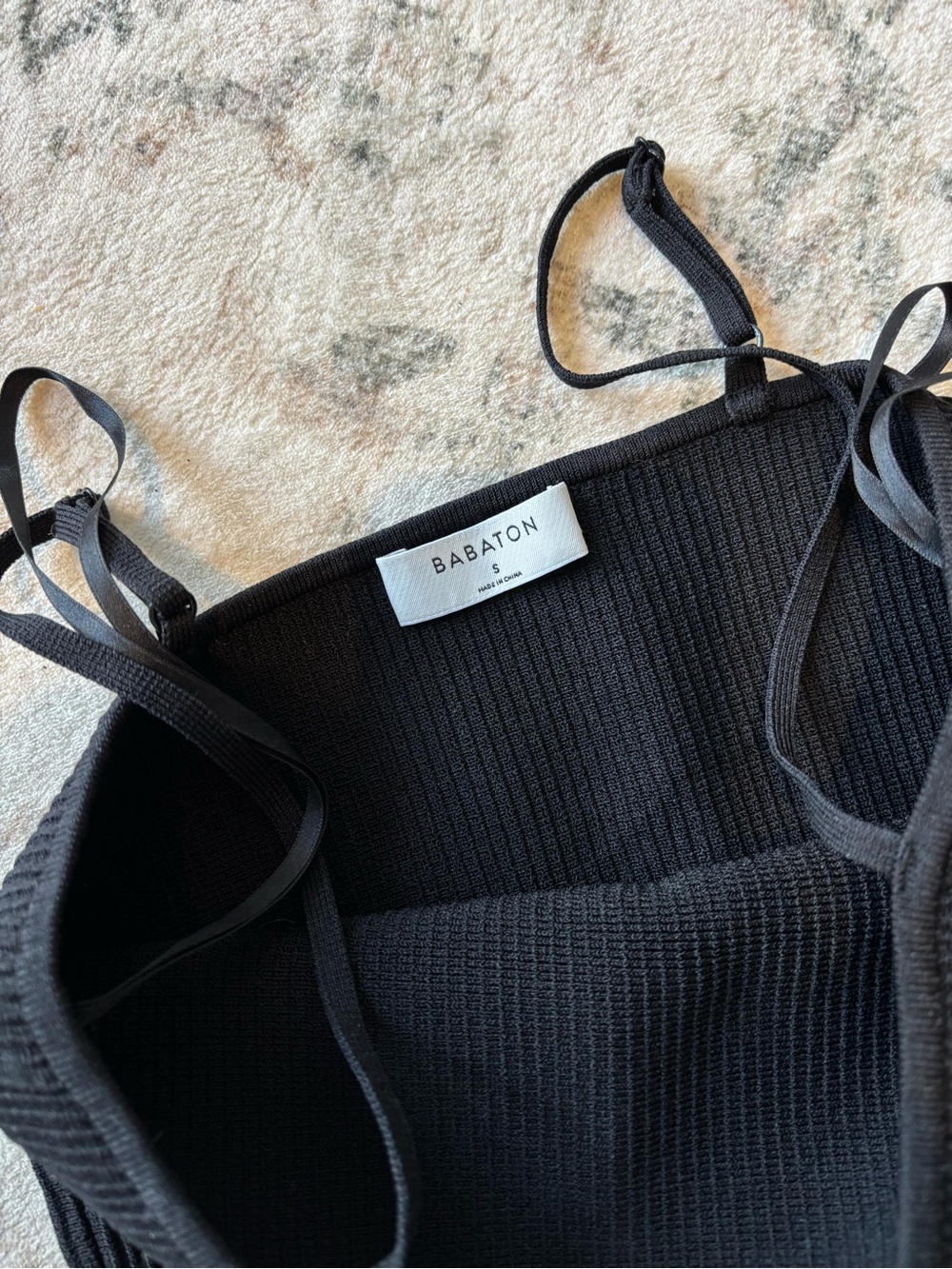 Aritzia Babaton Slim Ribbed Cami Dress - Black - Picture 3 of 4